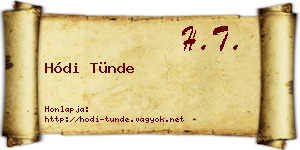 Hódi Tünde névjegykártya
